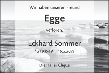 Traueranzeige von Eckhard Sommer von Haller Tagblatt