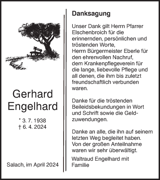 Traueranzeige von Gerhard Engelhard von NWZ Neue Württembergische Zeitung